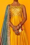 Loka By Veerali Raveshia_Yellow Chanderi Silk, Tussar Silk, Cotton Mul Round Freya Anarkali Sharara Set _Online_at_Aza_Fashions