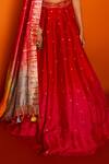 Shop_Loka By Veerali Raveshia_Red Dupion , Chanderi , Tussar U Neck Adana Bridal Lehenga Set _Online_at_Aza_Fashions
