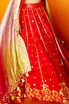 Buy_Loka by Veerali Raveshia_Orange Chanderi Silk Gauri Lehenga Set_Online_at_Aza_Fashions