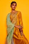Buy_Loka By Veerali Raveshia_Yellow Chanderi Silk, Cotton Mul Round Antra Kurta Sharara Set _Online_at_Aza_Fashions