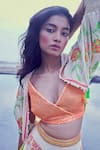Buy_Surily G_White Crepe Embroidery V Neck Sequin Embellished Crop Top  _at_Aza_Fashions