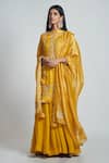 Buy_Sheetal Batra_Yellow Habutai Silk Nasira Kurta Gharara Set_at_Aza_Fashions