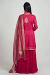 Shop_Sheetal Batra_Pink Kurta Habutai  Dupatta Organza Tissue Gharara Nasira Set _at_Aza_Fashions