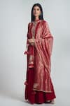 Buy_Sheetal Batra_Red Habutai Silk Nasira Kurta Gharara Set_Online_at_Aza_Fashions