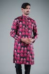 Buy_Eleven Brothers_Black Kurta Tussar  Pant Cotton Printed And Set _at_Aza_Fashions