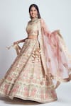 Buy_Sheetal Batra_White Lehenga And Blouse Raw Silk Dupatta French Net Round Parinaaz Bridal Set _at_Aza_Fashions