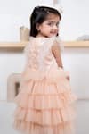Shop_Hoity Moppet_Peach Tulle Sequins Tiered Ruffle Dress _at_Aza_Fashions