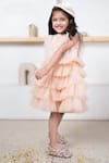 Shop_Hoity Moppet_Peach Tulle Sequins Tiered Ruffle Dress _Online_at_Aza_Fashions