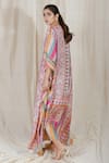 Buy_The Boozy Button_Multi Color Moroccan Silk Digital V Counting Stars Kaftan  _Online_at_Aza_Fashions