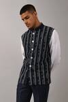 Buy_Countrymade_Black Cotton Silk Embroidered Nehru Jacket_at_Aza_Fashions