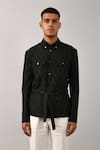 Buy_Countrymade_Black Linen Cotton Jacket _at_Aza_Fashions