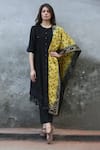 Buy_I Am Design_Black Sequin Round Neck Embroidered Kurta With Pant And Woven Dupatta _at_Aza_Fashions