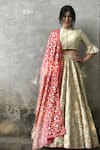 Buy_I AM Design_Off White Silk Round Printed And Embroidered Lehenga Set _at_Aza_Fashions