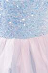 Lil Drama_Blue Sequin Embellished Dress For Girls_at_Aza_Fashions