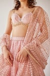 Buy Cedar & Pine Pink Tulle Sequins Scoop Neck Ombre Embroidered Lehenga Set Online at Aza Fashions Buy_Cedar & Pine_Pink Tulle Sequins Scoop Neck Ombre Embroidered Lehenga Set _Online_at_Aza_Fashions