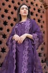 NAAZ BY NOOR_Purple Silk Chanderi Embroidered Kurta Set _at_Aza_Fashions