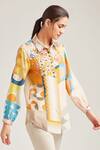 Pankaj & Nidhi_Multi Color Silk Printed Shirt_Online_at_Aza_Fashions