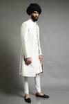 Abhishek Gupta_Beige Chanderi Textured Bandhgala _Online_at_Aza_Fashions