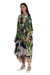 Buy_Limerick By Abirr N' Nanki_Blue Crepe V Neck Printed Kaftan Dress _Online_at_Aza_Fashions