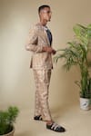 Soniya G_Brown Cotton Silk Printed Floral Jacket And Pant Set _Online_at_Aza_Fashions