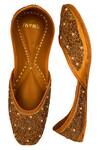 Shop Cilwana Studio Gold Embroidered Cutdana Juttis at Aza Fashions Shop_Cilwana Studio_Gold Embroidered Cutdana Juttis _at_Aza_Fashions