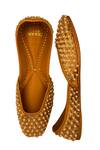 Cilwana Studio_Gold Embroidered Pearl Juttis _Online_at_Aza_Fashions