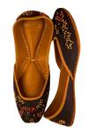 Shop_Cilwana Studio_Black Embroidered Knotted Work Juttis _at_Aza_Fashions
