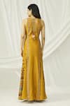 Shop_Chandrima_Yellow Chanderi Round Maxi Dress _at_Aza_Fashions