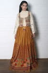 Buy_Chandrima_Yellow Chanderi Embroidered Lehenga _at_Aza_Fashions