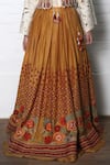 Chandrima_Yellow Chanderi Embroidered Lehenga _Online_at_Aza_Fashions