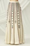 Buy_Chandrima_White Chanderi Pleated Skirt Lehenga _Online_at_Aza_Fashions