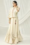 Buy_Chandrima_White Chanderi Layered Skirt Lehenga _at_Aza_Fashions