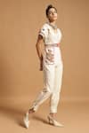 Buy_Chandrima_White Kala Cotton V Neck Jumpsuit _at_Aza_Fashions