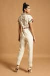 Shop_Chandrima_White Kala Cotton V Neck Jumpsuit _at_Aza_Fashions