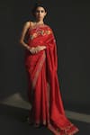 Buy_Chandrima_Red Chanderi Embroidered Saree _at_Aza_Fashions