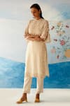 Shop_Chandrima_White Silk Organza Applique Floral Motifs Dupatta _at_Aza_Fashions