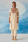 Buy Chandrima White Chanderi Bead Work, Floral Motifs, Geometric Embroidered Kurta And Pant Set at Aza Fashions Buy_Chandrima_White Chanderi Bead Work, Floral Motifs, Geometric Embroidered Kurta And Pant Set _at_Aza_Fashions