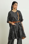 Buy_Twenty Nine_Black Georgette Mirror Work Round Kaftan_Online_at_Aza_Fashions