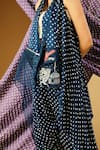 Shop_Twenty Nine_Blue Gajji Silk Bandhani Cape Open Neck  _Online_at_Aza_Fashions