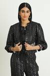 Shop_Twenty Nine_Black Cherry Blossom Frill Jacket_Online_at_Aza_Fashions