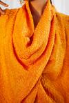 Twenty Nine_Yellow Crushed Silk Tie And Dye Bandhani Cowl Neck Top _Online_at_Aza_Fashions