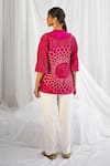 Shop_Twenty Nine_Fuchsia Crushed Silk Bandhani Wide Collar Top _at_Aza_Fashions