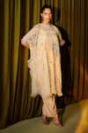 Buy Twenty Nine Beige Net Art Deco Round Pattern Kaftan at Aza Fashions Buy_Twenty Nine_Beige Net Art Deco Round Pattern Kaftan _at_Aza_Fashions