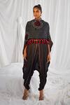 Buy_Twenty Nine_Brown Gajji Silk High Rabari Monarch Cape _at_Aza_Fashions