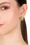ZARIIN_Gold Plated Stone Enamel Knotted Studs_Online_at_Aza_Fashions