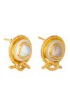 Shop_ZARIIN_Gold Plated Stone Enamel Knotted Studs_Online_at_Aza_Fashions