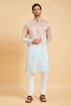 Hilo Design_Pink Georgette Ombre Kurta For Kids_Online_at_Aza_Fashions