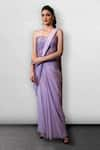 Buy_Jade By Ashima_Purple Net Draped Bandeau Saree Gown _at_Aza_Fashions