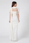 Shop_Jade By Ashima_White Blouse Silk Dupion Saree Georgette Sweetheart Pre-draped With Cape _at_Aza_Fashions