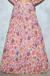 Shop_DiyaRajvvir_Pink Georgette Printed Crop Top And Skirt Set_Online_at_Aza_Fashions